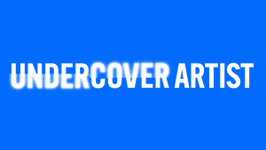 A blue background with the Undercover Artist logo in white across the centre